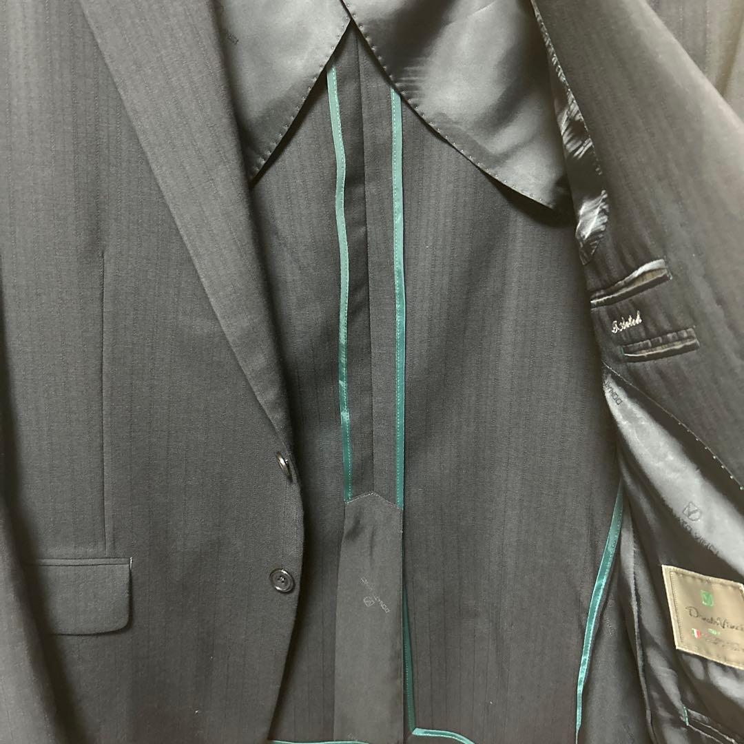 ドナートヴィンチ ビジネススーツ定番ブラック　BB7希少サイズ美品カシミア混