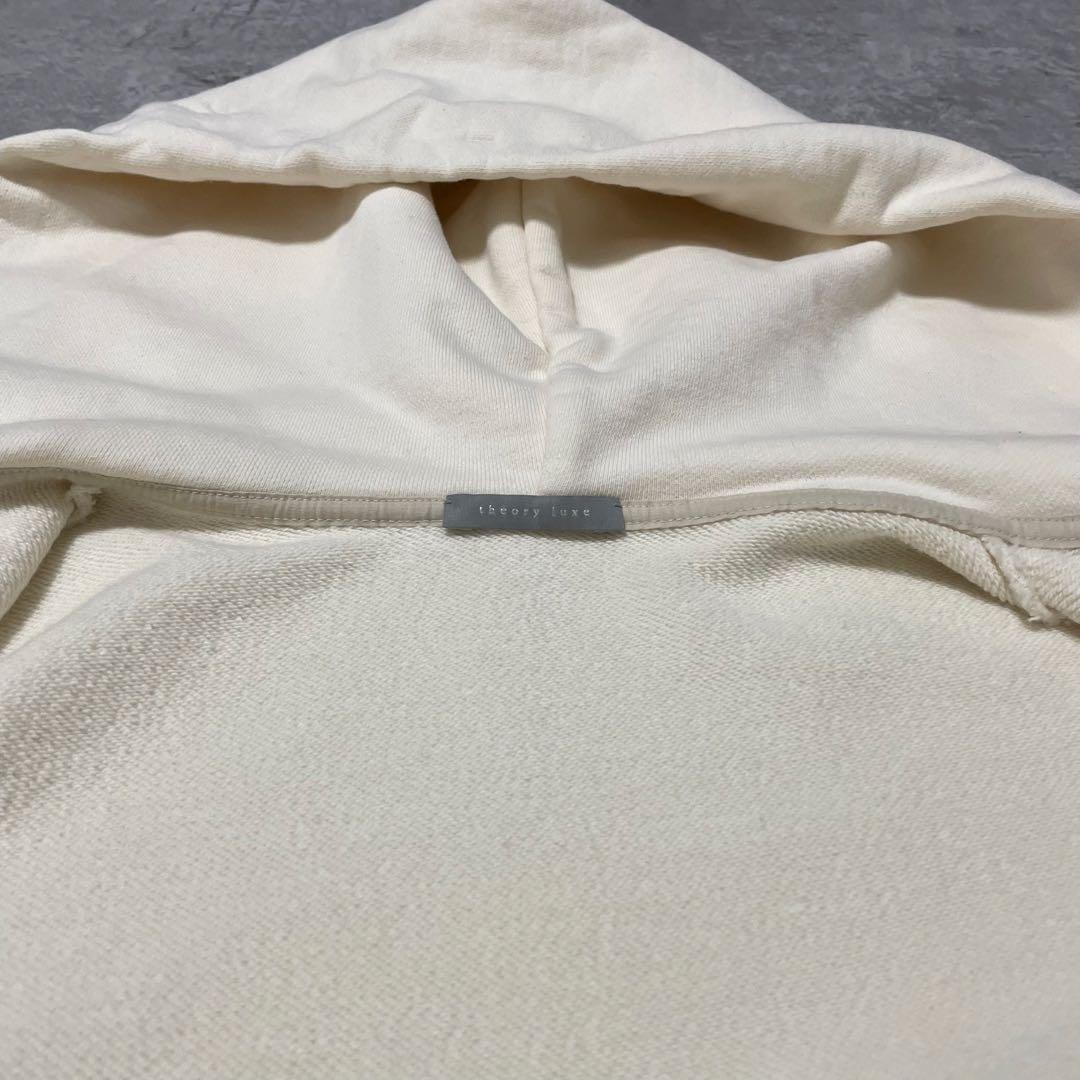 theory luxe アイボリーフルジップパーカー 綿100% 定価2.6万