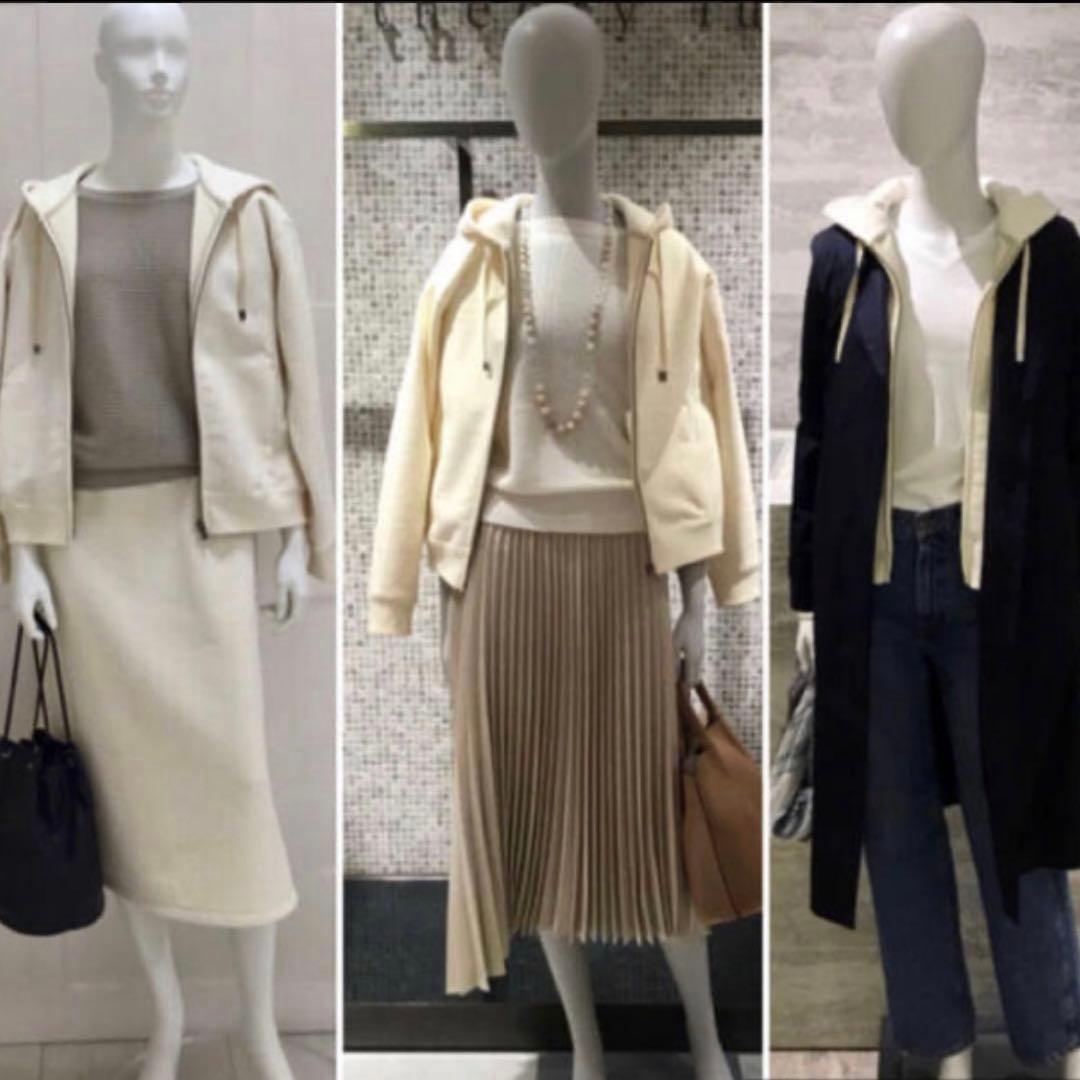 theory luxe アイボリーフルジップパーカー 綿100% 定価2.6万