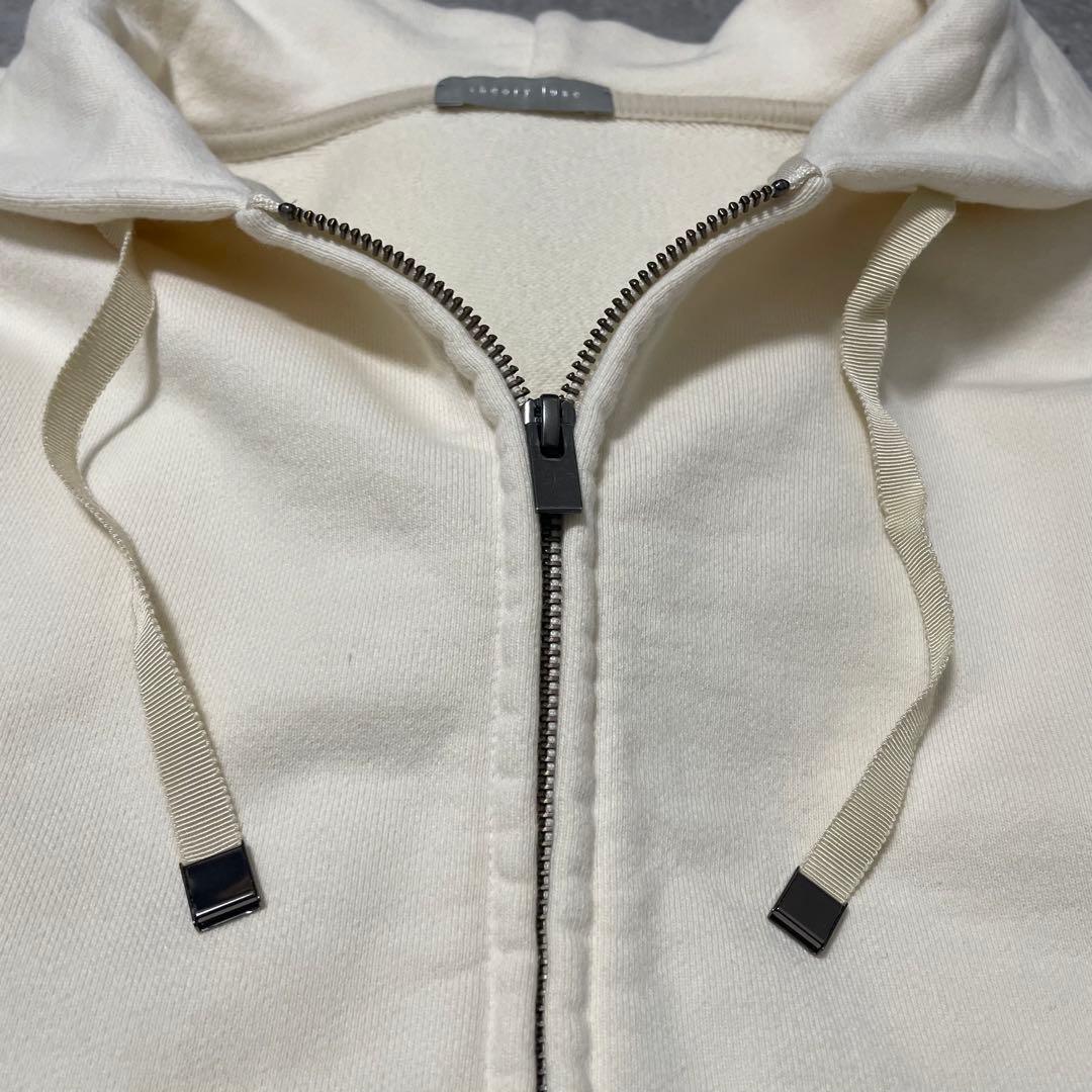 theory luxe アイボリーフルジップパーカー 綿100% 定価2.6万