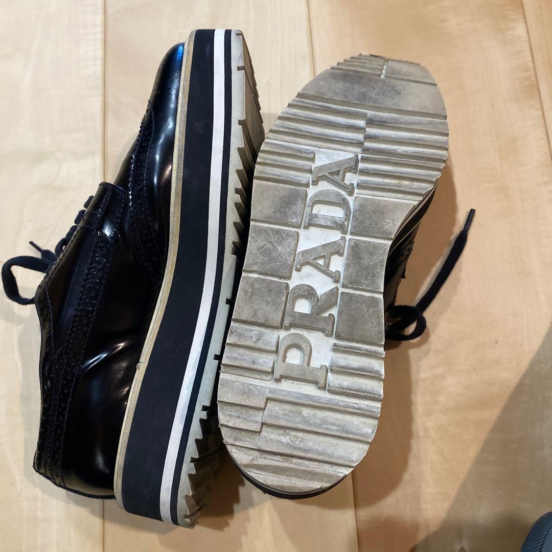 PRADA ウィングチップ レースアップシューズ　36