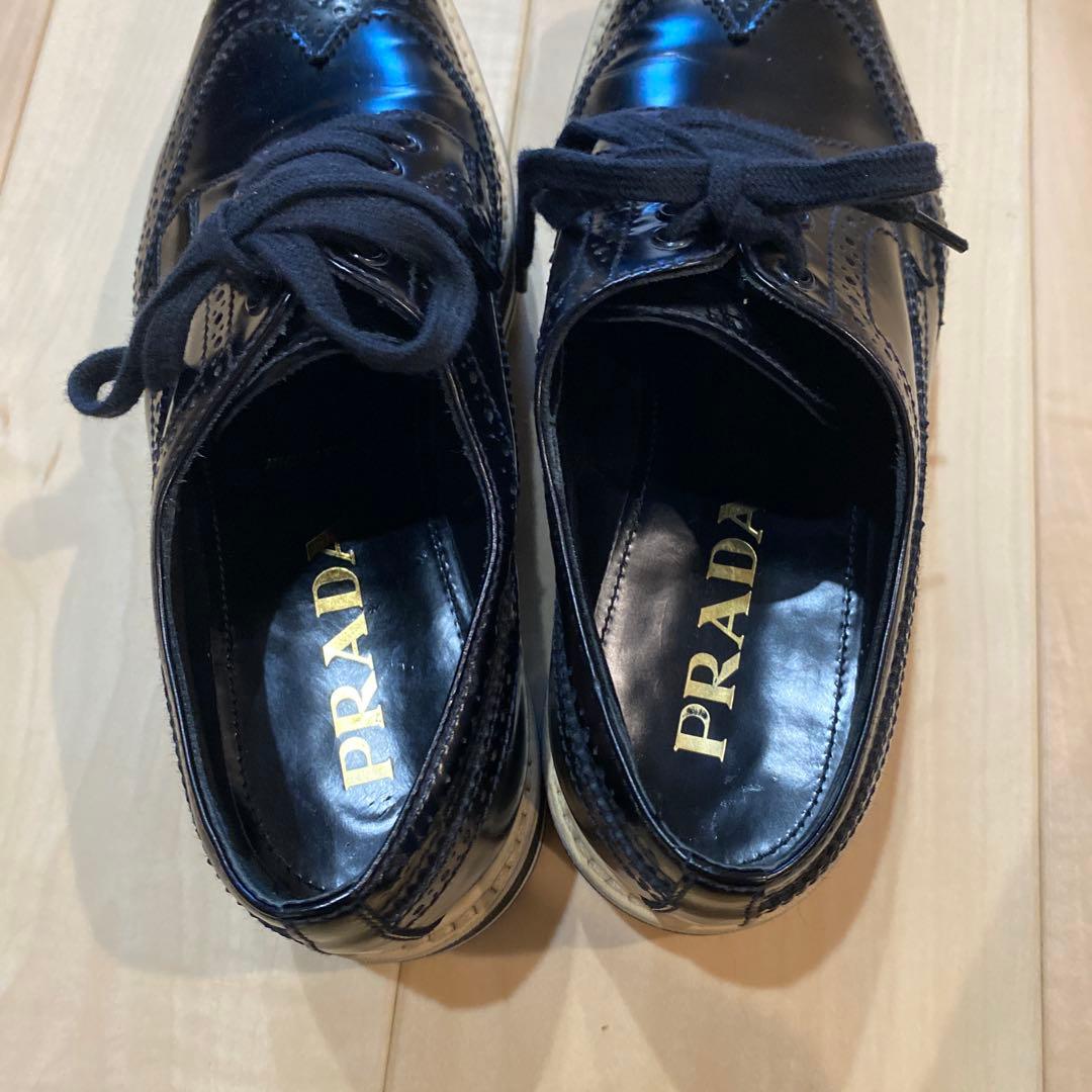 PRADA ウィングチップ レースアップシューズ　36