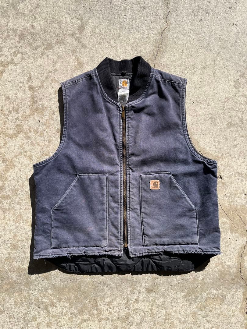 00s Carhartt ダックベスト ネイビー フェード 雰囲気系