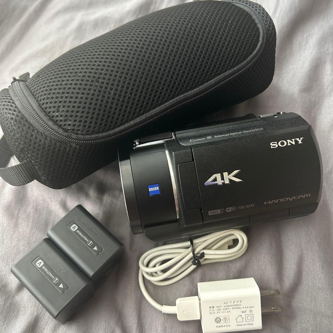 SONY FDR-AX45 4Kビデオカメラ 追加バッテリー付き