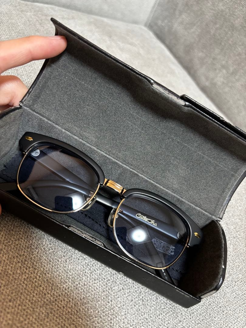 C alee ブルーレンズサングラス ケース付き