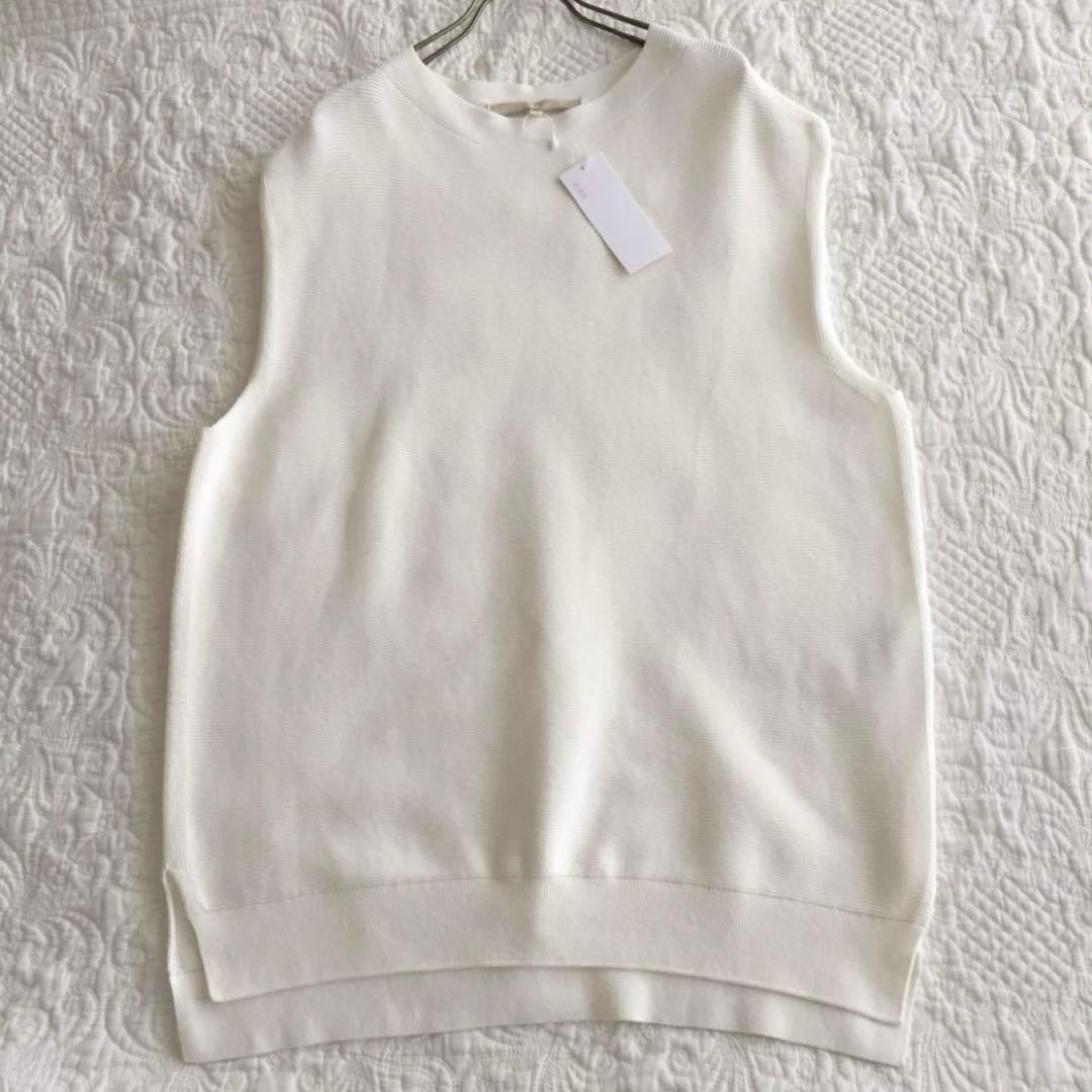 《未使用》自由区大きいサイズニットベスト白