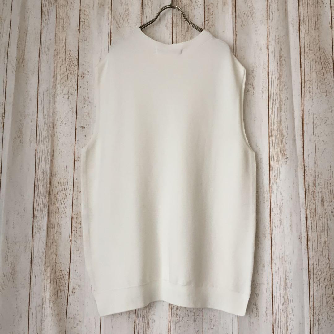 《未使用》自由区大きいサイズニットベスト白