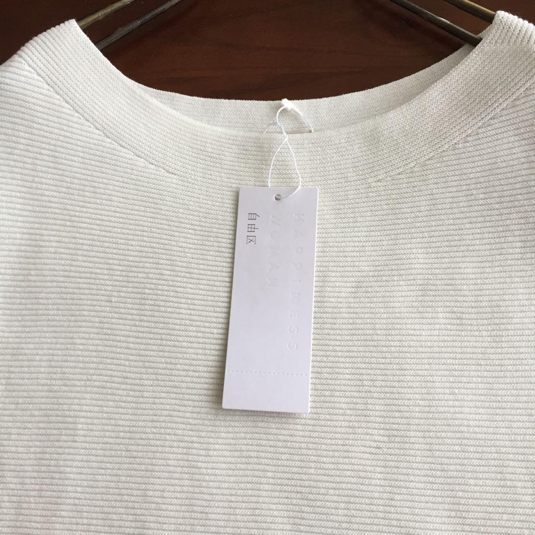 《未使用》自由区大きいサイズニットベスト白