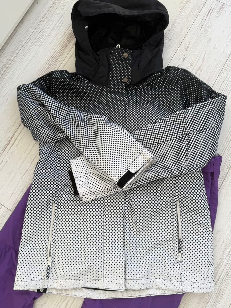 ROXY スキーウェア フード付き ドットパターン