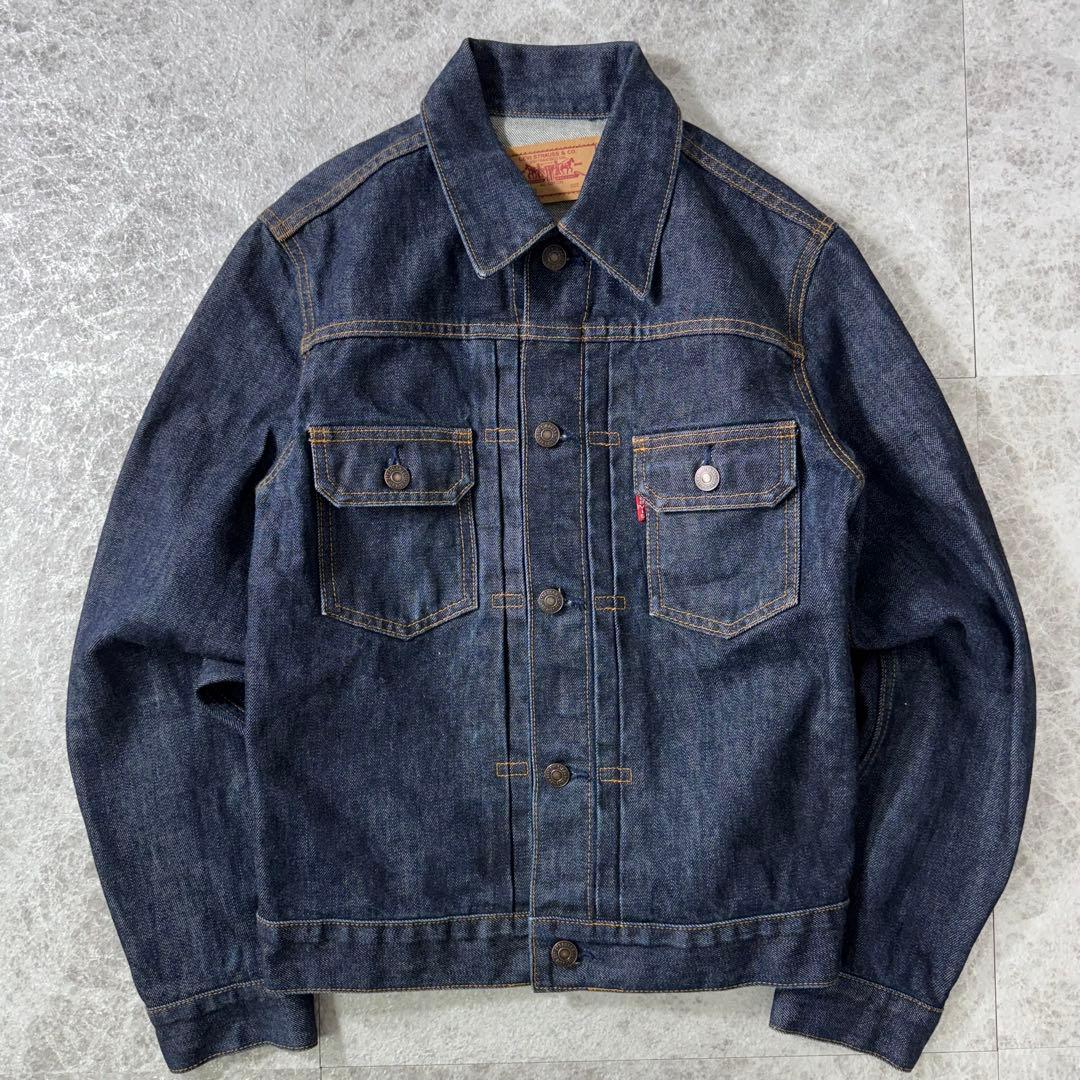 極美品 リーバイス 2nd デニムジャケット 濃紺 日本製 短丈 38