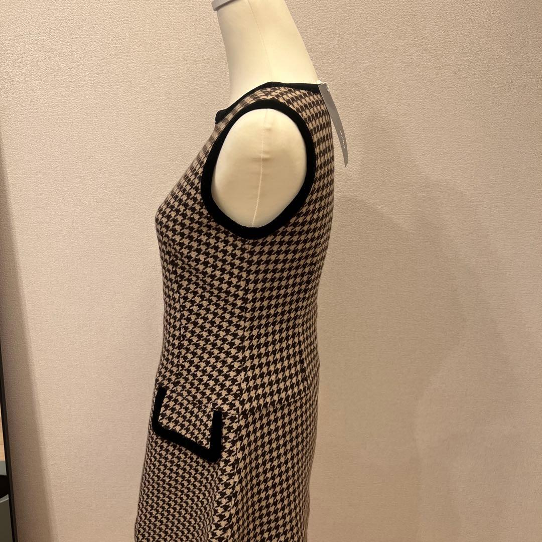 シェリエ　千鳥柄　ノースリーブミニワンピース