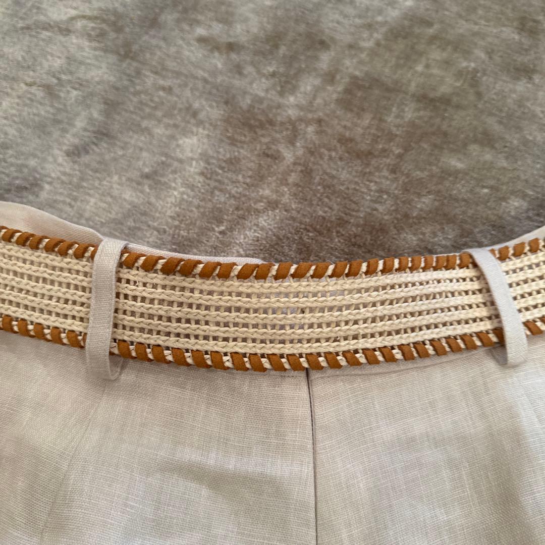 ジマーマン Zimmer mann 花柄リネンショートパンツ ベージュ