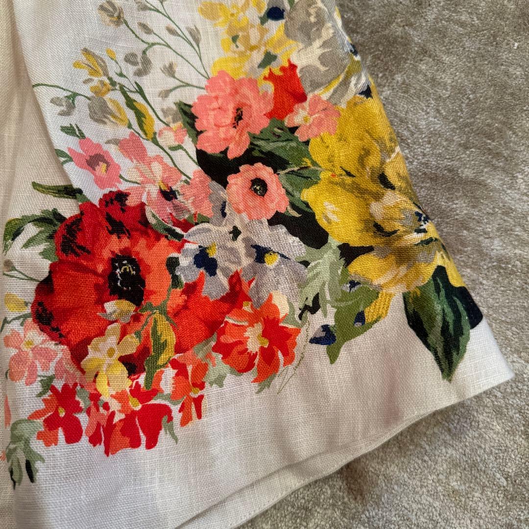 ジマーマン Zimmer mann 花柄リネンショートパンツ ベージュ