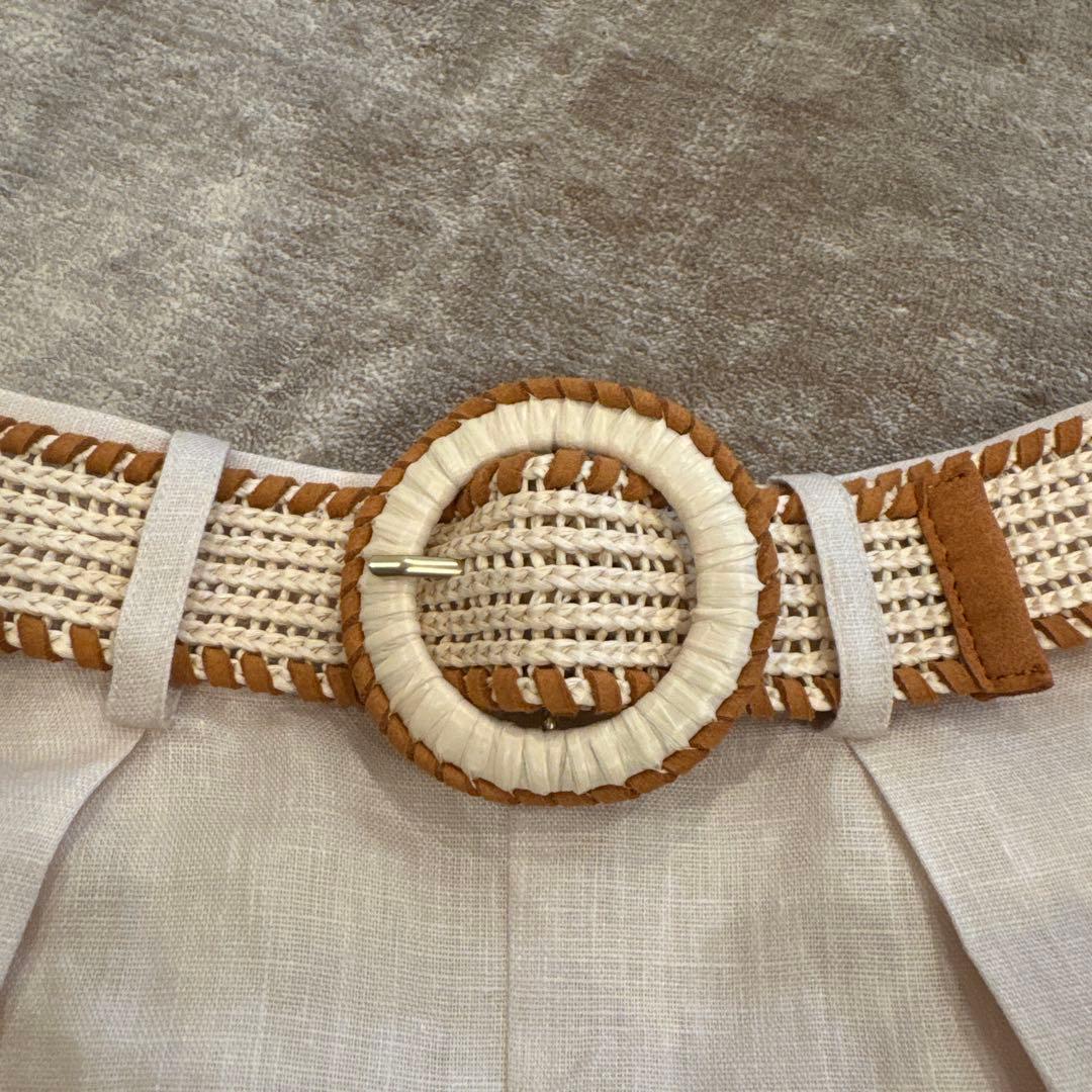 ジマーマン Zimmer mann 花柄リネンショートパンツ ベージュ