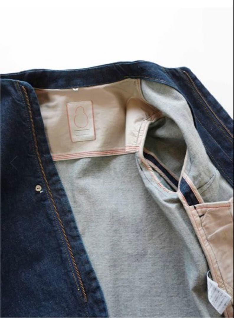 美品パラスパレス　ストレッチデニムボトル衿ブルゾン ネイビー　サイズ2