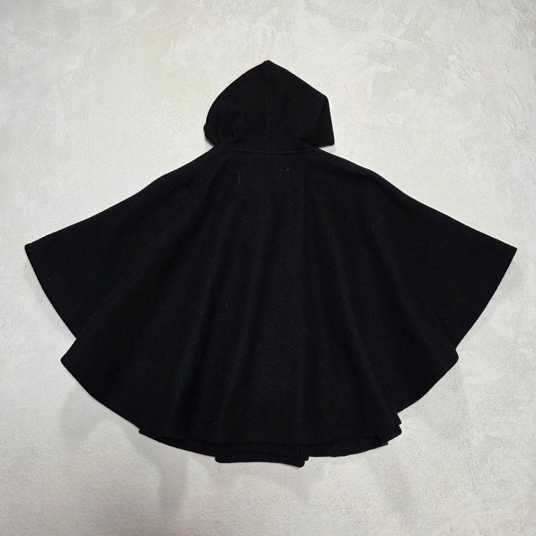 [美品]Schott ウールポンチョ ケープ フード付き ダブル M　ブラック