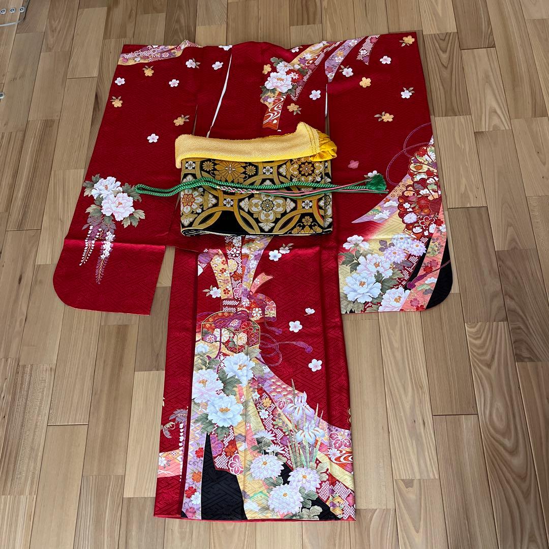 美品⭐︎正絹　振袖　7点セット　小物付