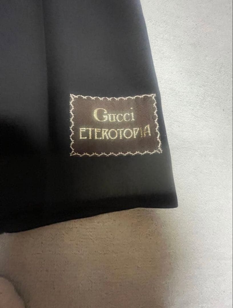 GUCCI グッチ　20ss フレアスラックス　ロゴパッチ　モヘア混　ミケーレ期