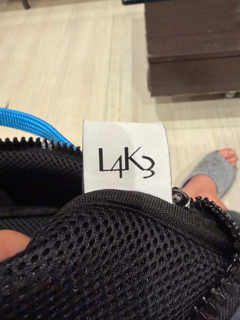 L4K3 ハンドバッグ グレー×ブルー ゴルフ対応