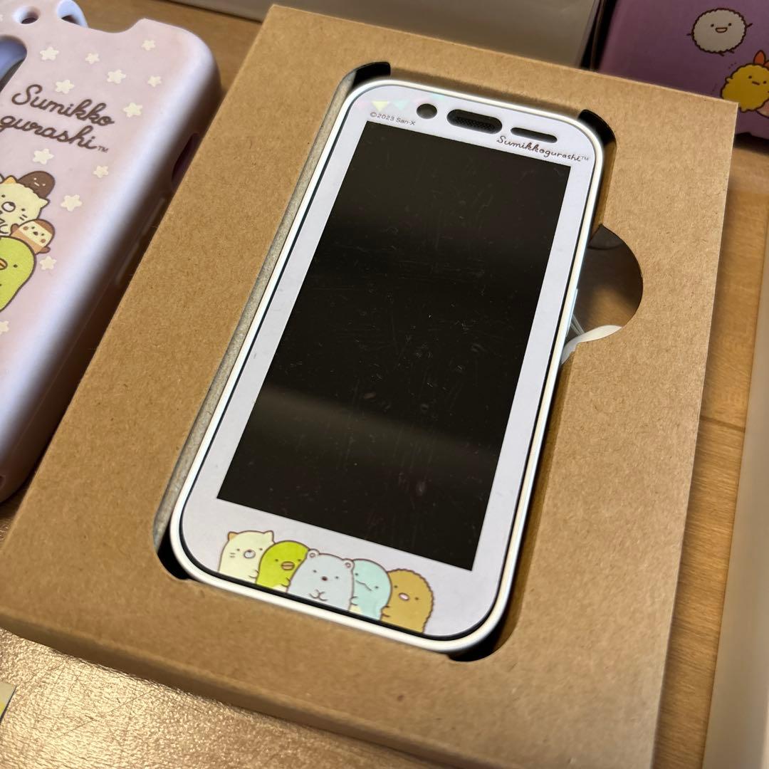 【美品】 (別途購入のケース付)すみっこ　キッズフォン3 画面キズなし