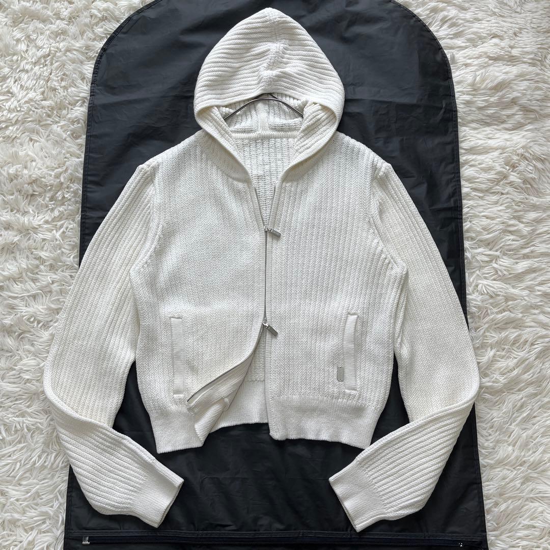 フォクシー HoodieFanニットパーカー ダブルジップ 38676　ロゴ