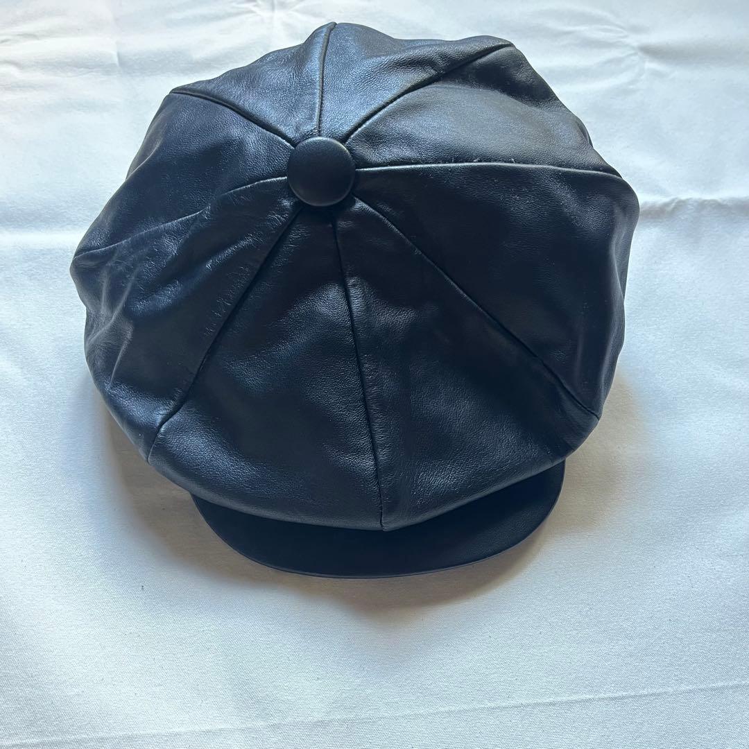 NEW YORK HAT BIG APPLE キャスケット　レザー　ベレー帽