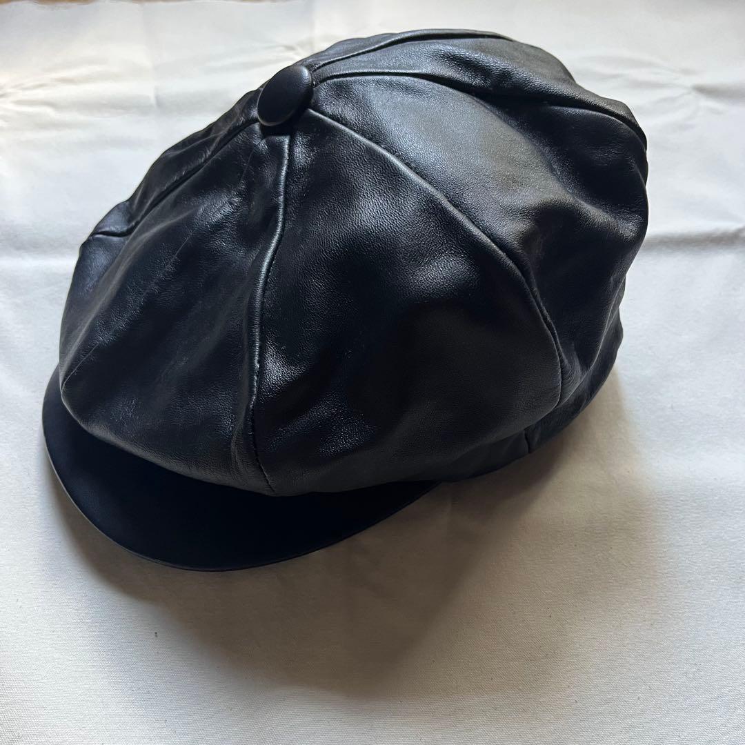 NEW YORK HAT BIG APPLE キャスケット　レザー　ベレー帽