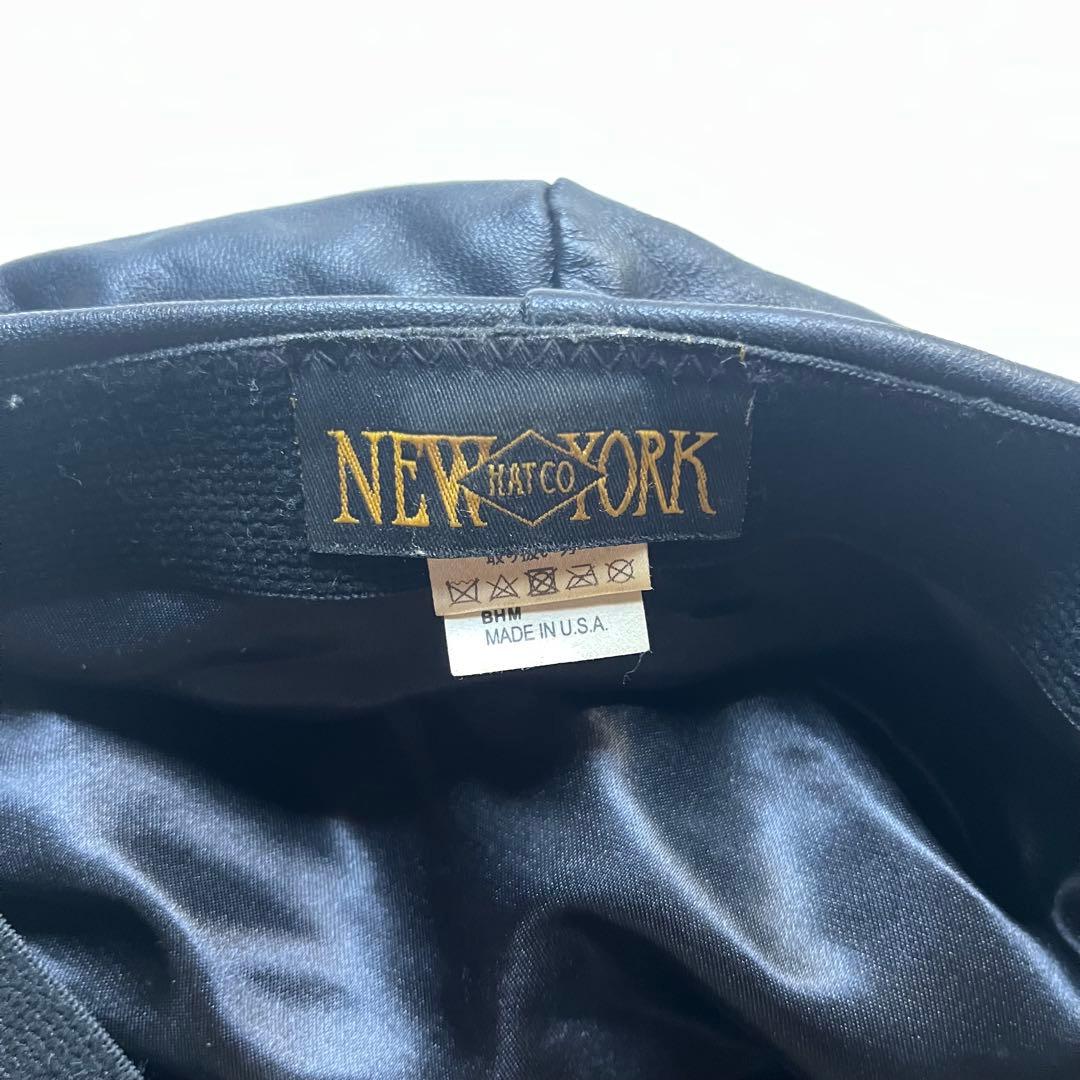 NEW YORK HAT BIG APPLE キャスケット　レザー　ベレー帽
