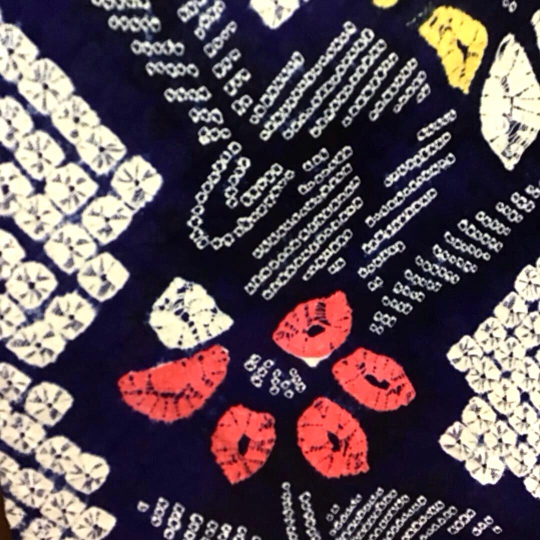 未使用☆本場有松絞り☆誂え浴衣☆藍色☆肩当て・居敷当付☆身丈159☆裄丈67