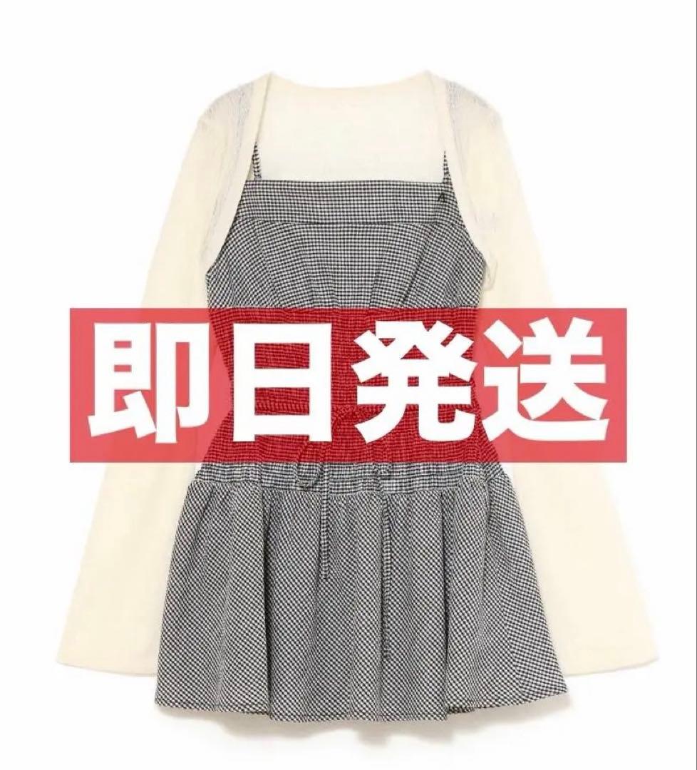 ANDMARY Betty shirring mini dress ブラック