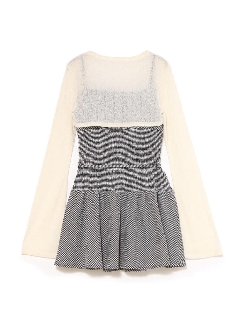 ANDMARY Betty shirring mini dress ブラック