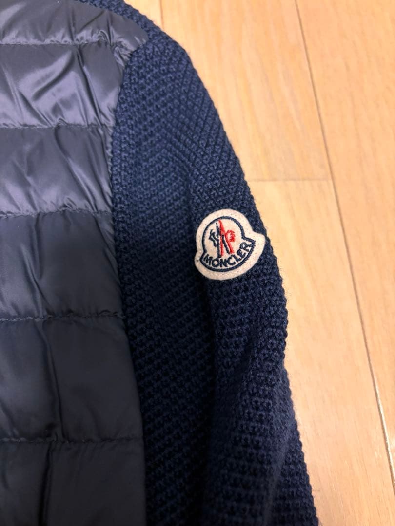 モンクレール　ダウン　カーディガン　ネイビー
