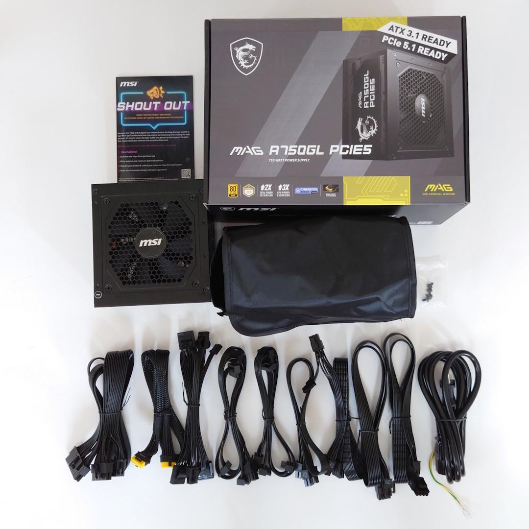 MSI MAG A750GL PCIE5 750W 電源ユニット (USED)