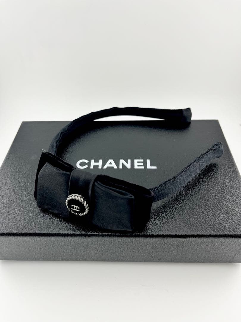 ⭐︎美品⭐︎ シャネル カチューシャ ココマーク リボン サテン ベロア