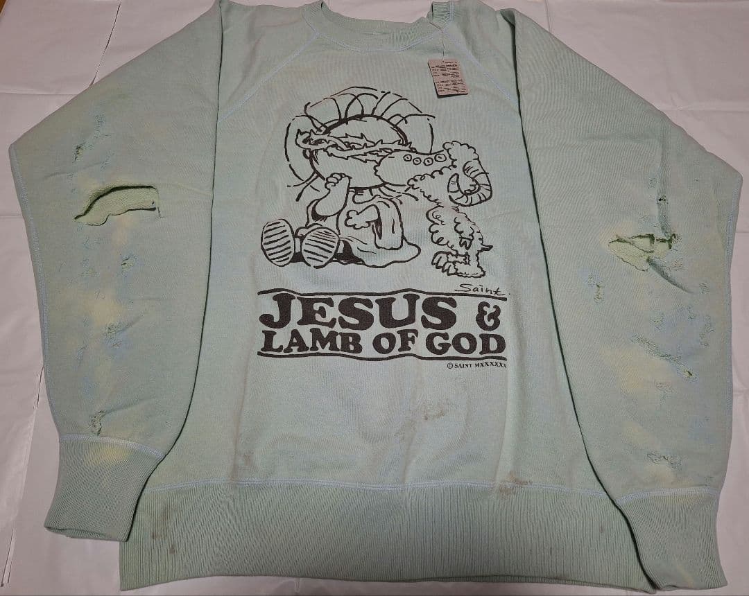 ★SAINT MICHAELセントマイケルJESUS CREWNECKスウェット