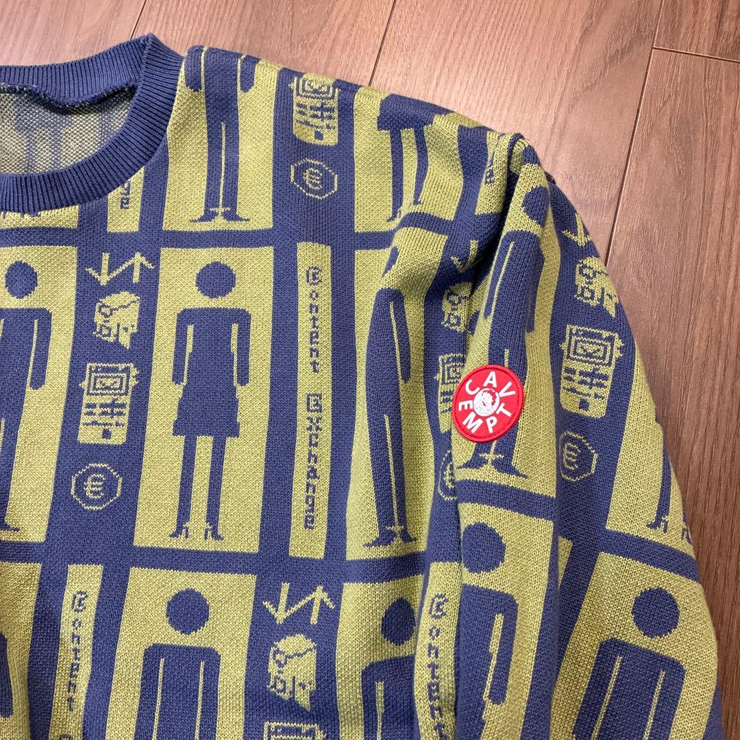 C.E CAVEMPT 総柄　ニット　グリーン　シーイー