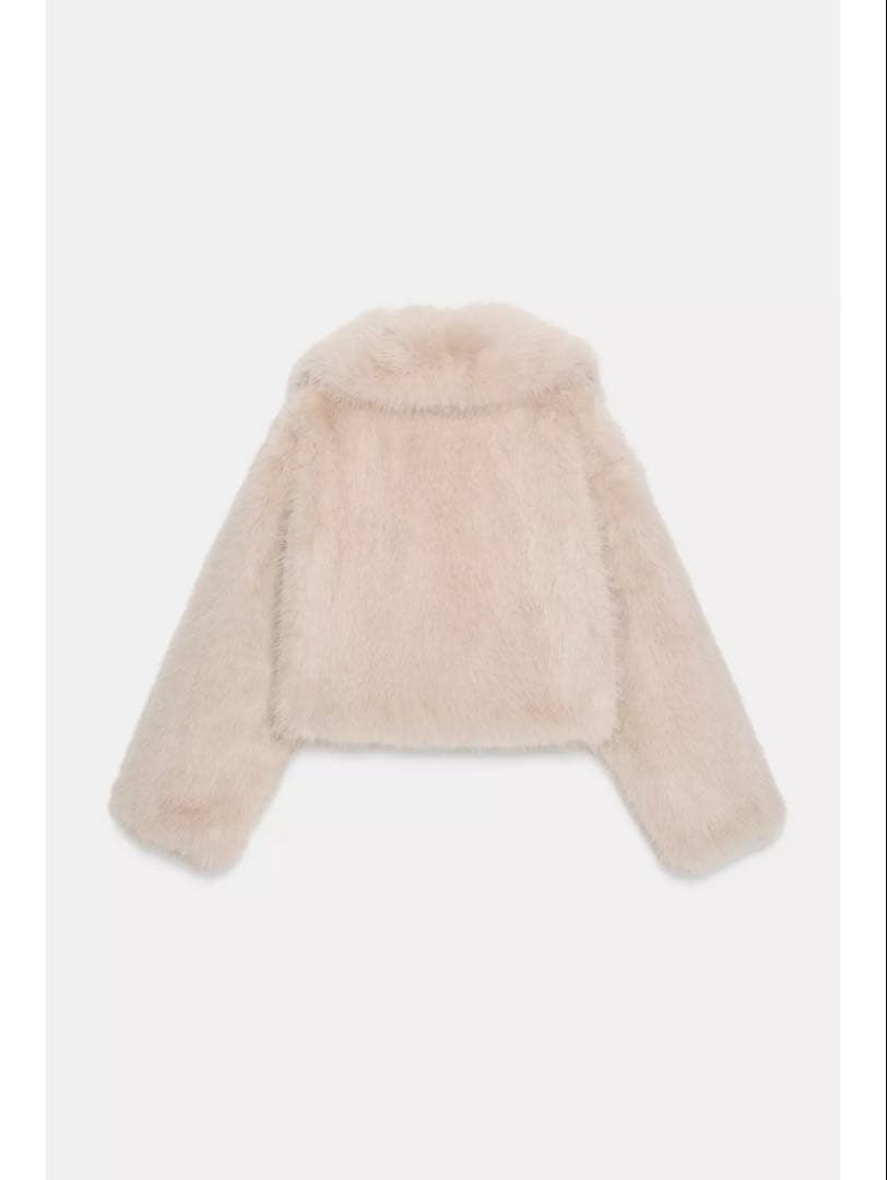 ZARA フェイクファーショートコートラペルカラー Mサイズ