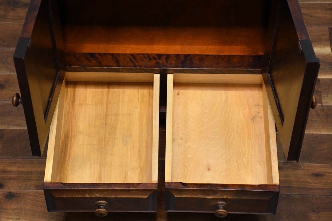 EIK49 北海道民芸家具 サイドキャビネット カバ材/樺材 飾り台 和モダン