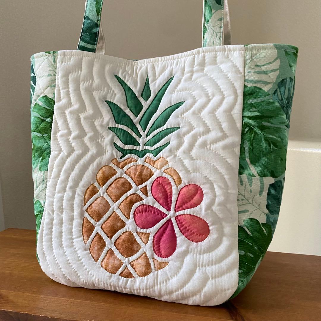 ハワイアンキルト◆トートバッグ◆パイナップル◆ハンドメイド