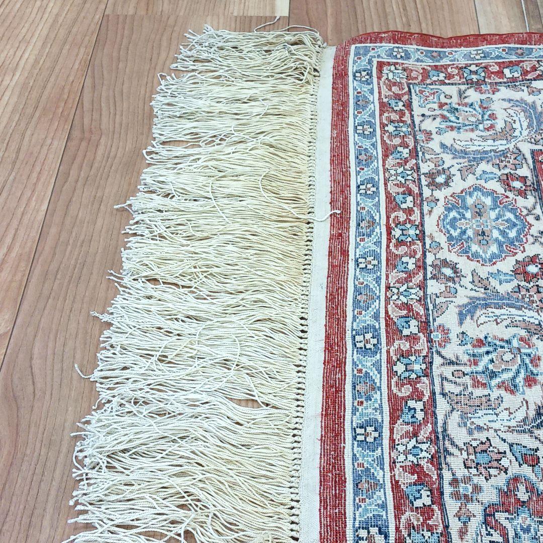 Y2655 高級シルク絨毯 手織り72万ノット シルク100% 153×93㎝