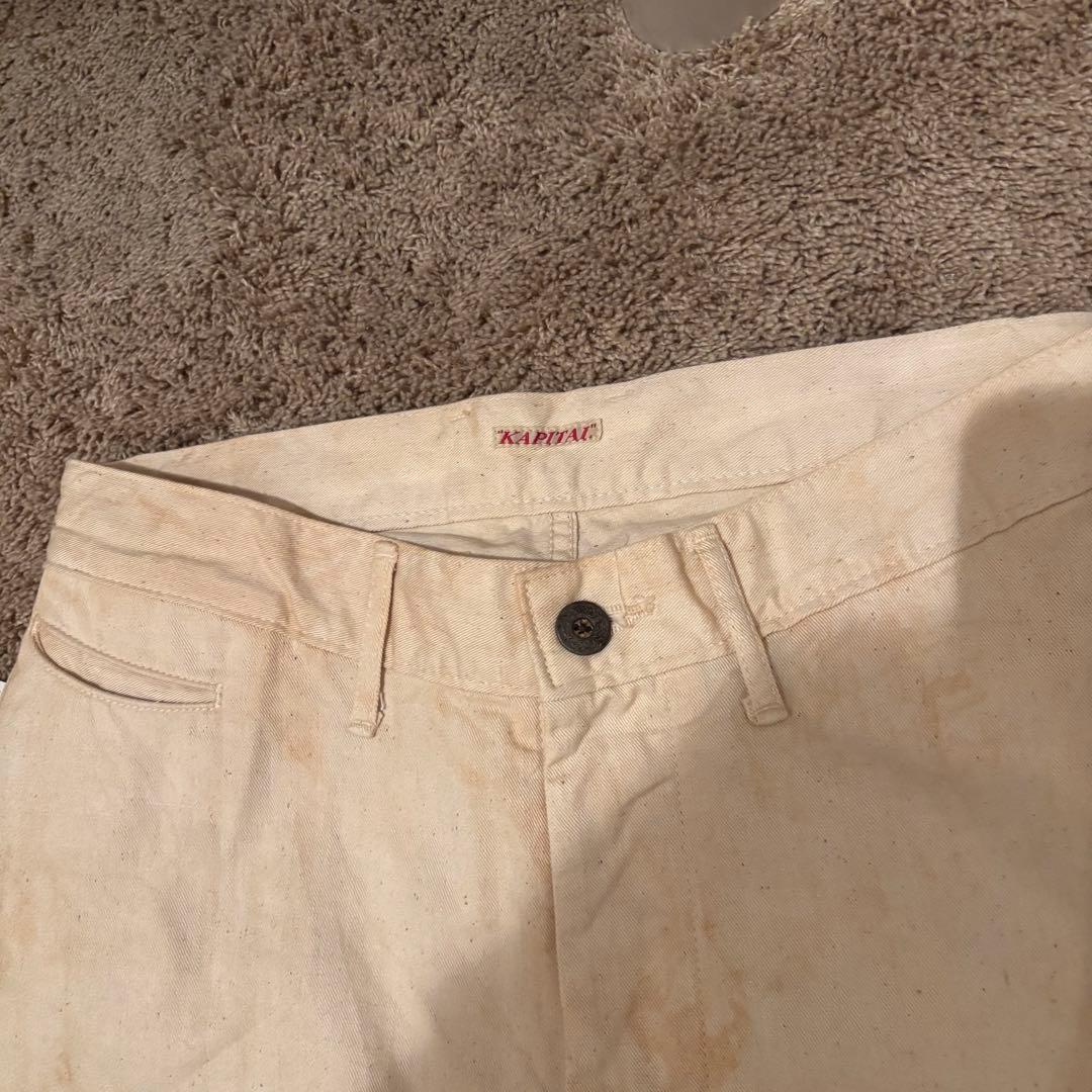 KAPITAL キャピタル レザーパッチ シンチバック ミリタリー パンツ