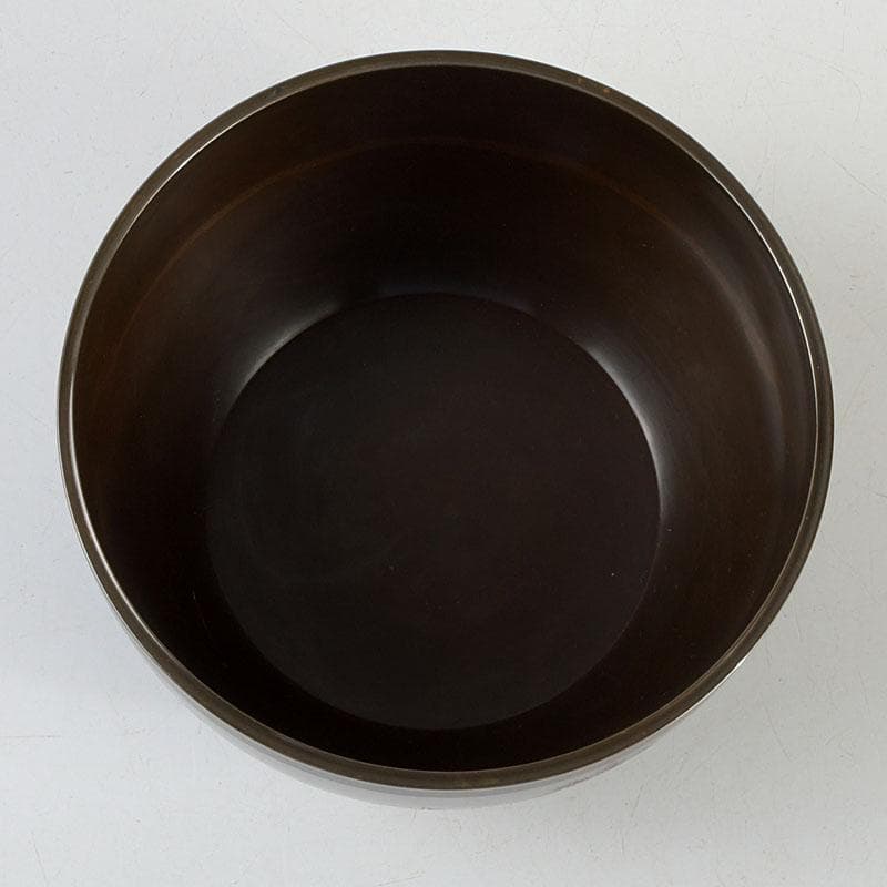 茶道具　高井陵雲造　唐銅　桐紋彫　建水　共箱　C　9434