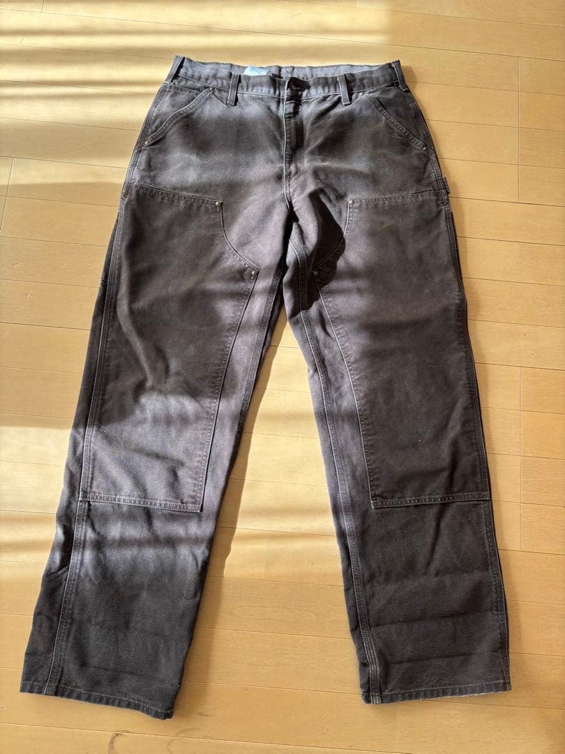 00s メキシコ製USA生地 ダークブラウン ダブルニー カーハート 34×34