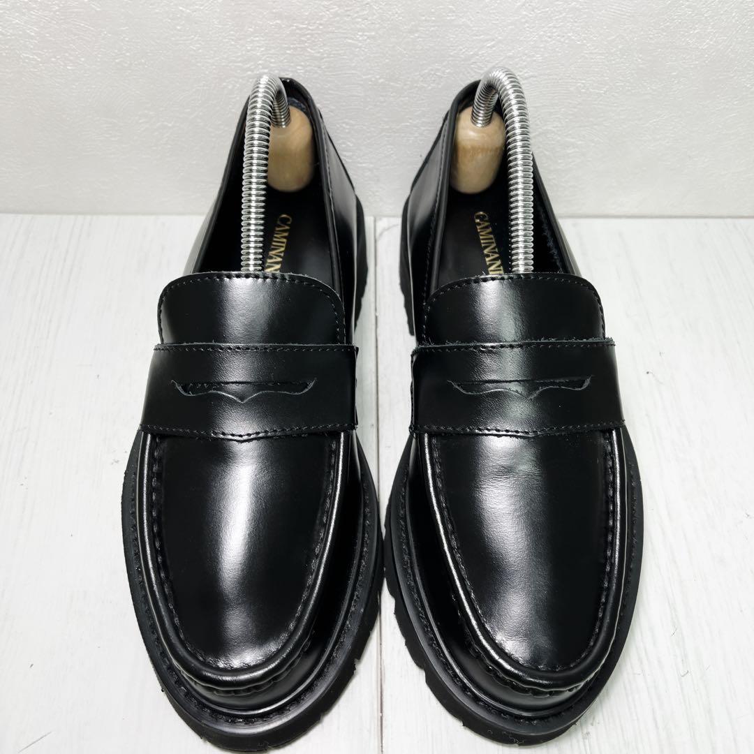 カミナンド US6 ローファー　厚底 ブラック