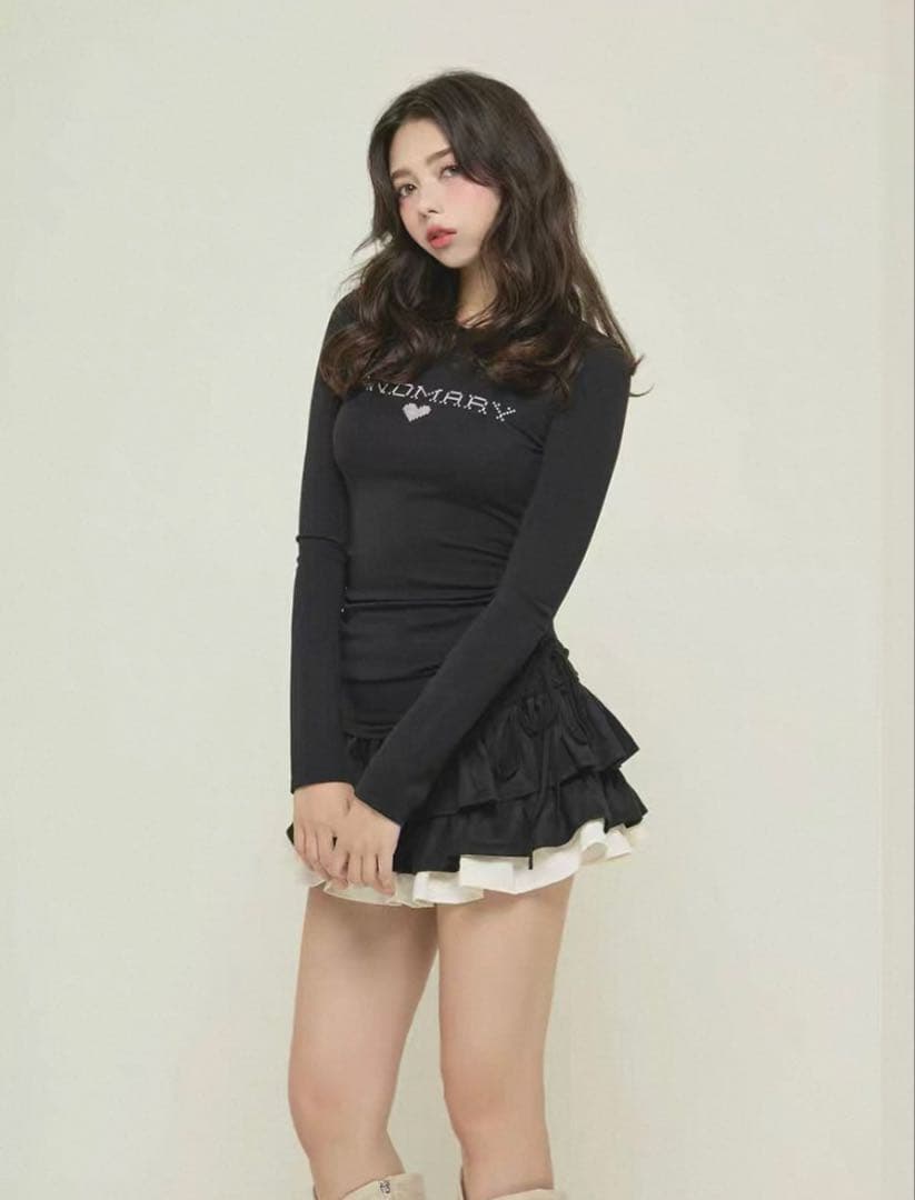 即日発送❣️ andmary Mel gather skirt black Ｍ