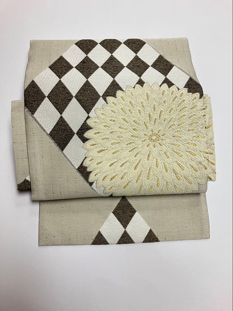 お仕立て上がり名古屋帯　新品未使用品　正絹　西陣織　No.346