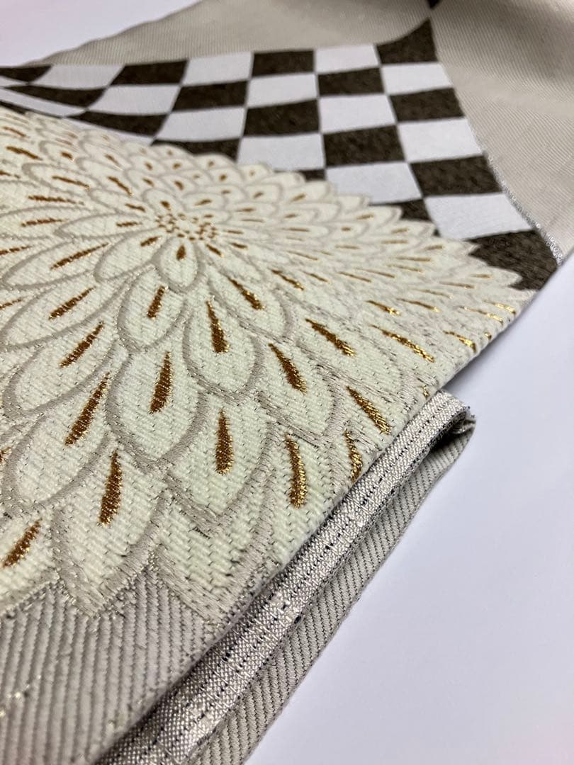 お仕立て上がり名古屋帯　新品未使用品　正絹　西陣織　No.346