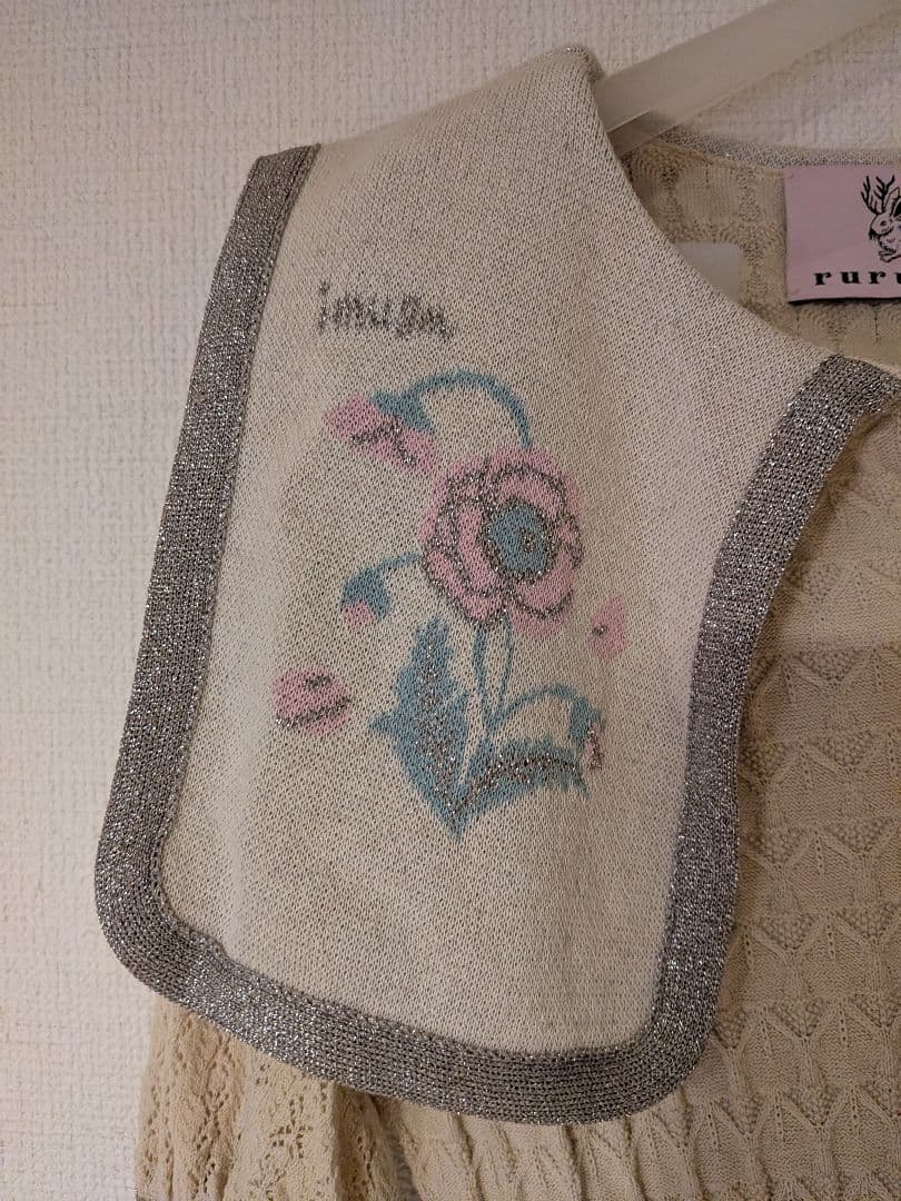 週末値下げ！縷縷夢兎ルルムウ　ラメニットワンピース　花柄