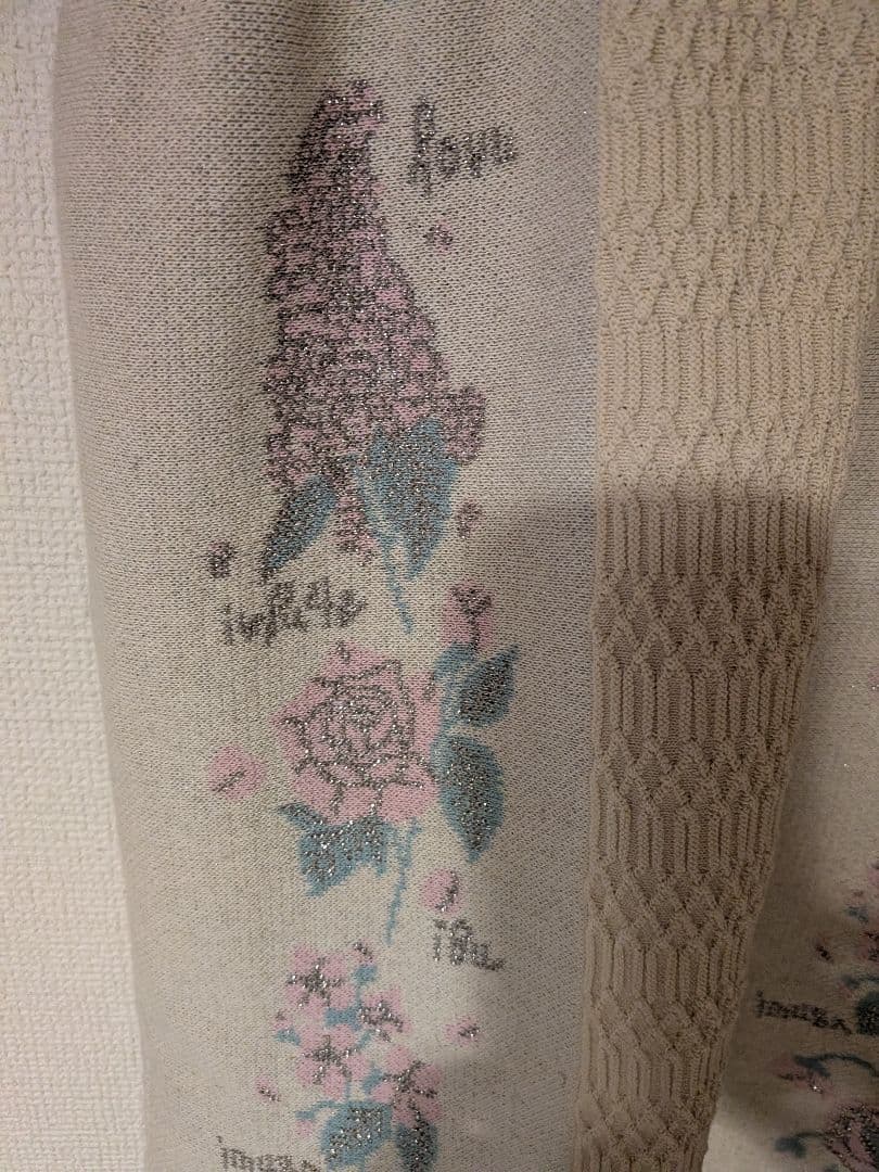 週末値下げ！縷縷夢兎ルルムウ　ラメニットワンピース　花柄