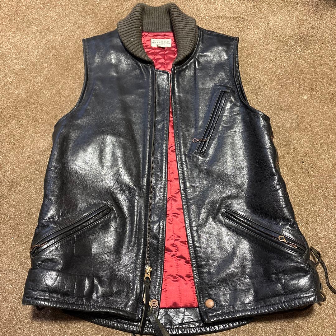 カ*シ様 ジャンク品　36inch ウエストライド　レザーベスト